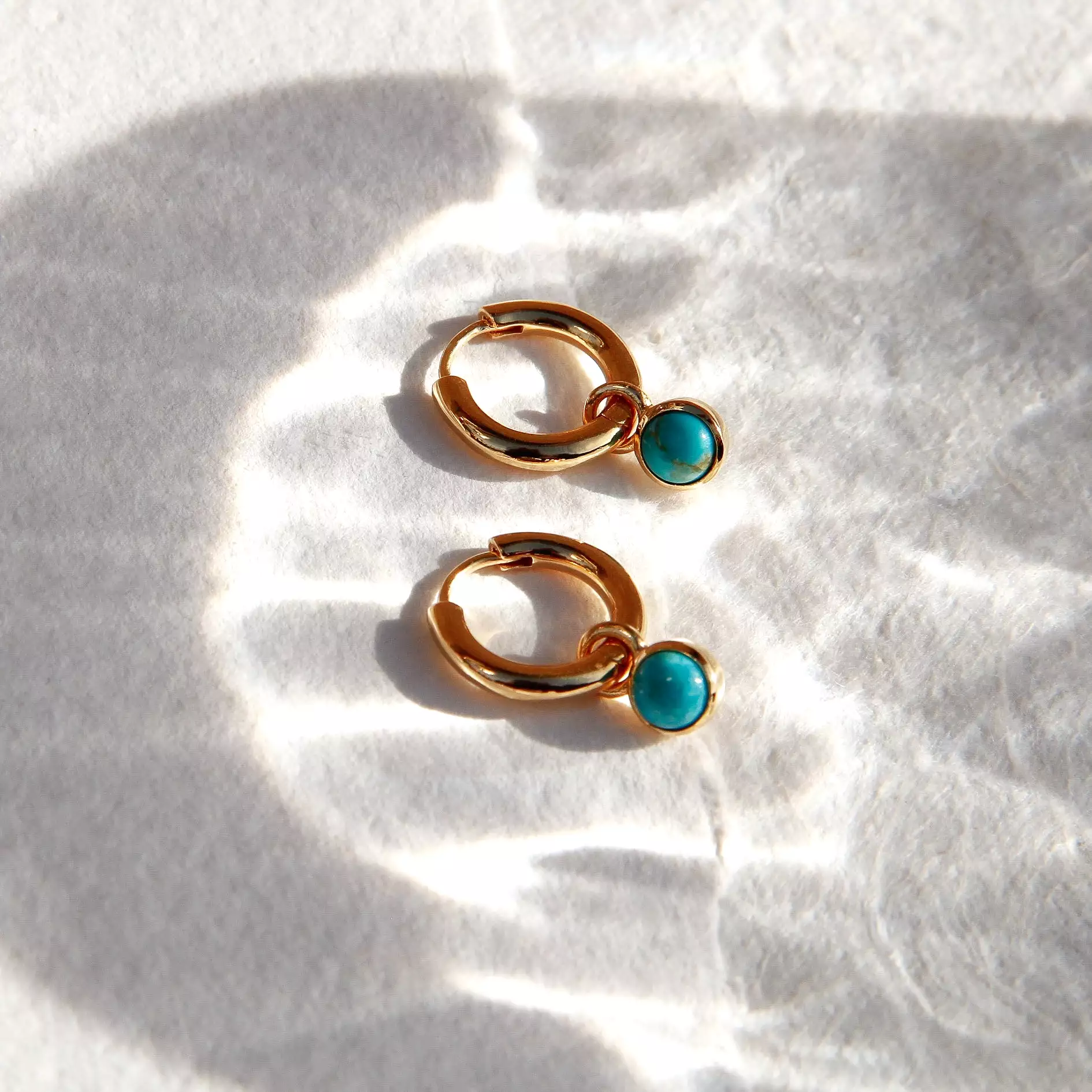 A Najo Heavenly Turquoise Gold Earrings