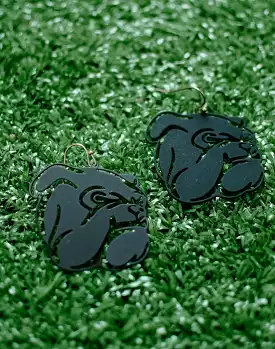 Black Bulldog Earrings