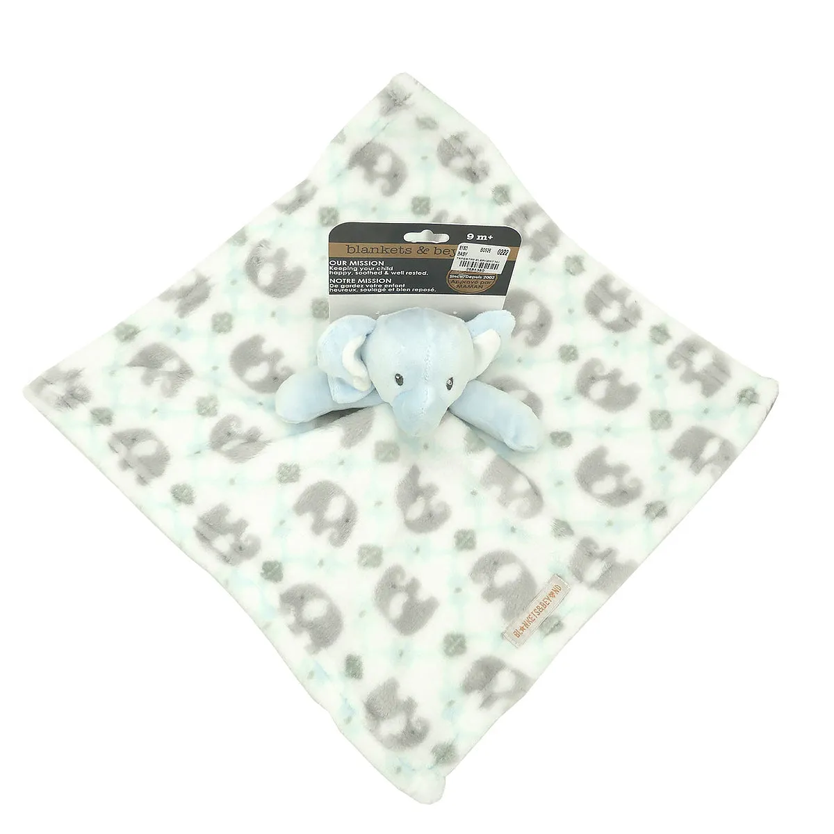 Blankets and Beyond Soft Blue Elephant NUNU Baby Security Blanket