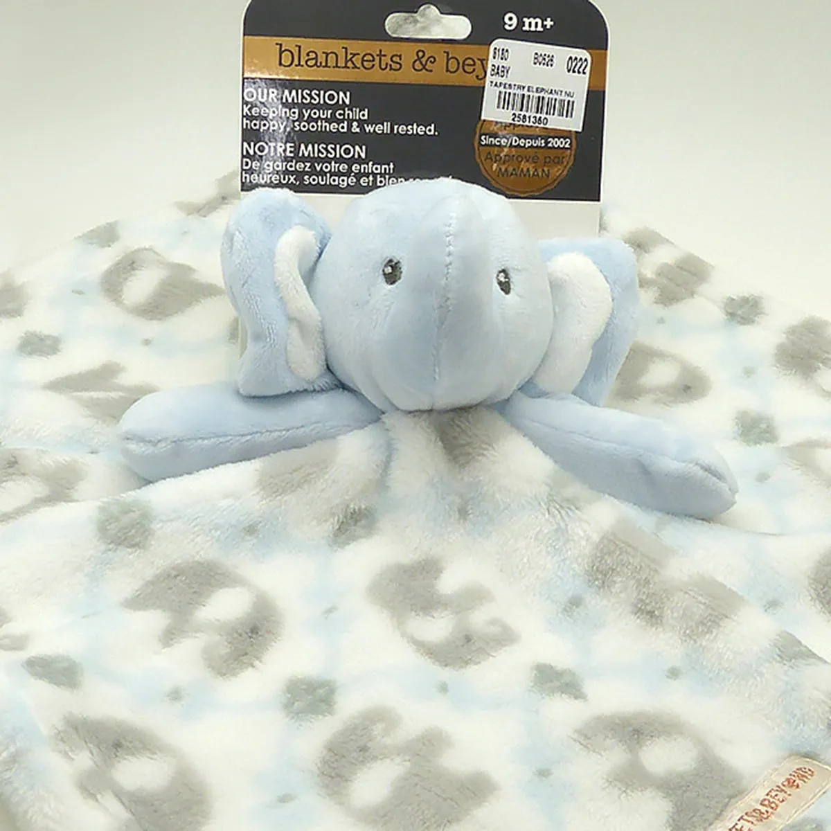 Blankets and Beyond Soft Blue Elephant NUNU Baby Security Blanket