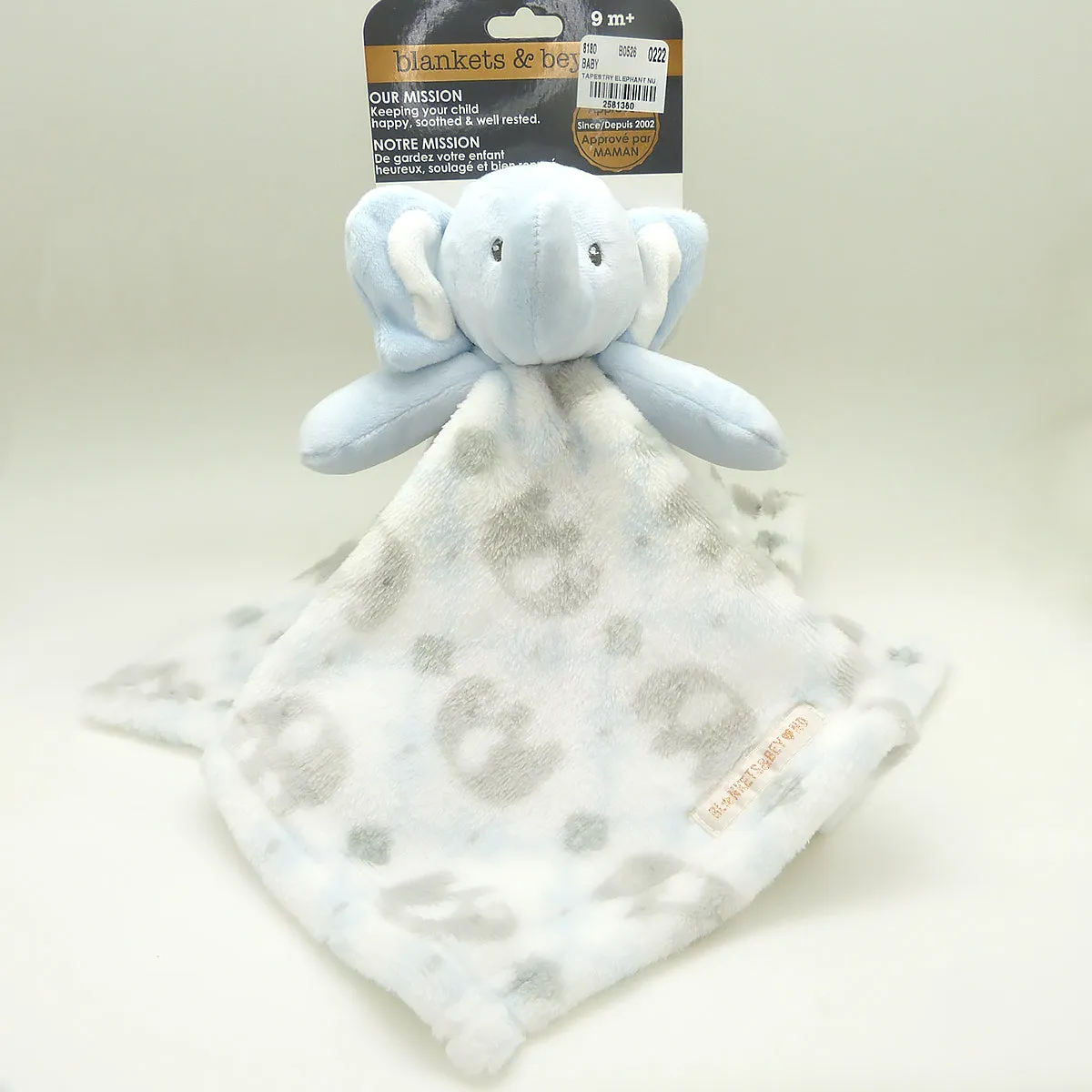 Blankets and Beyond Soft Blue Elephant NUNU Baby Security Blanket