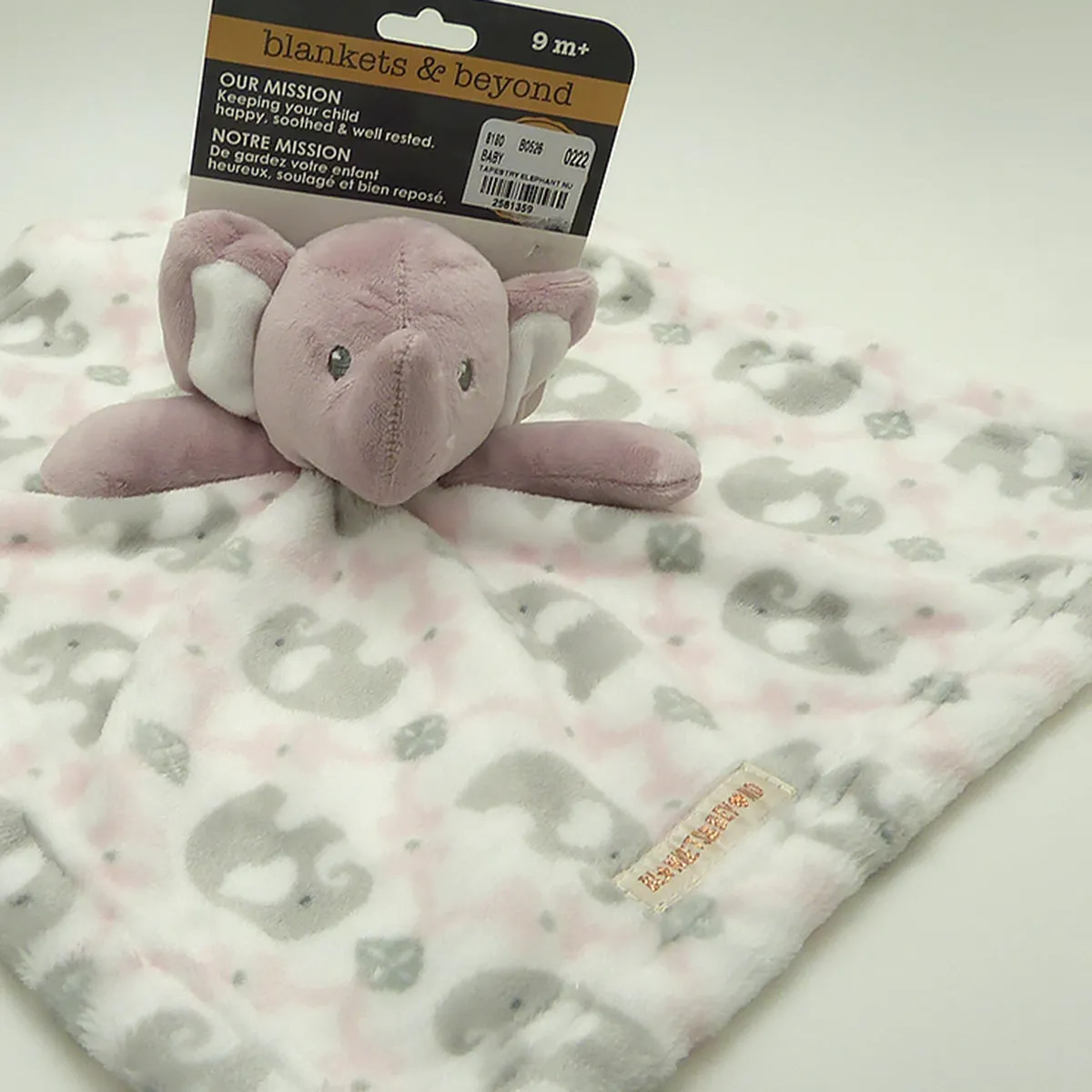 Blankets and Beyond Soft Pink Rose Elephant NUNU Baby Security Blanket