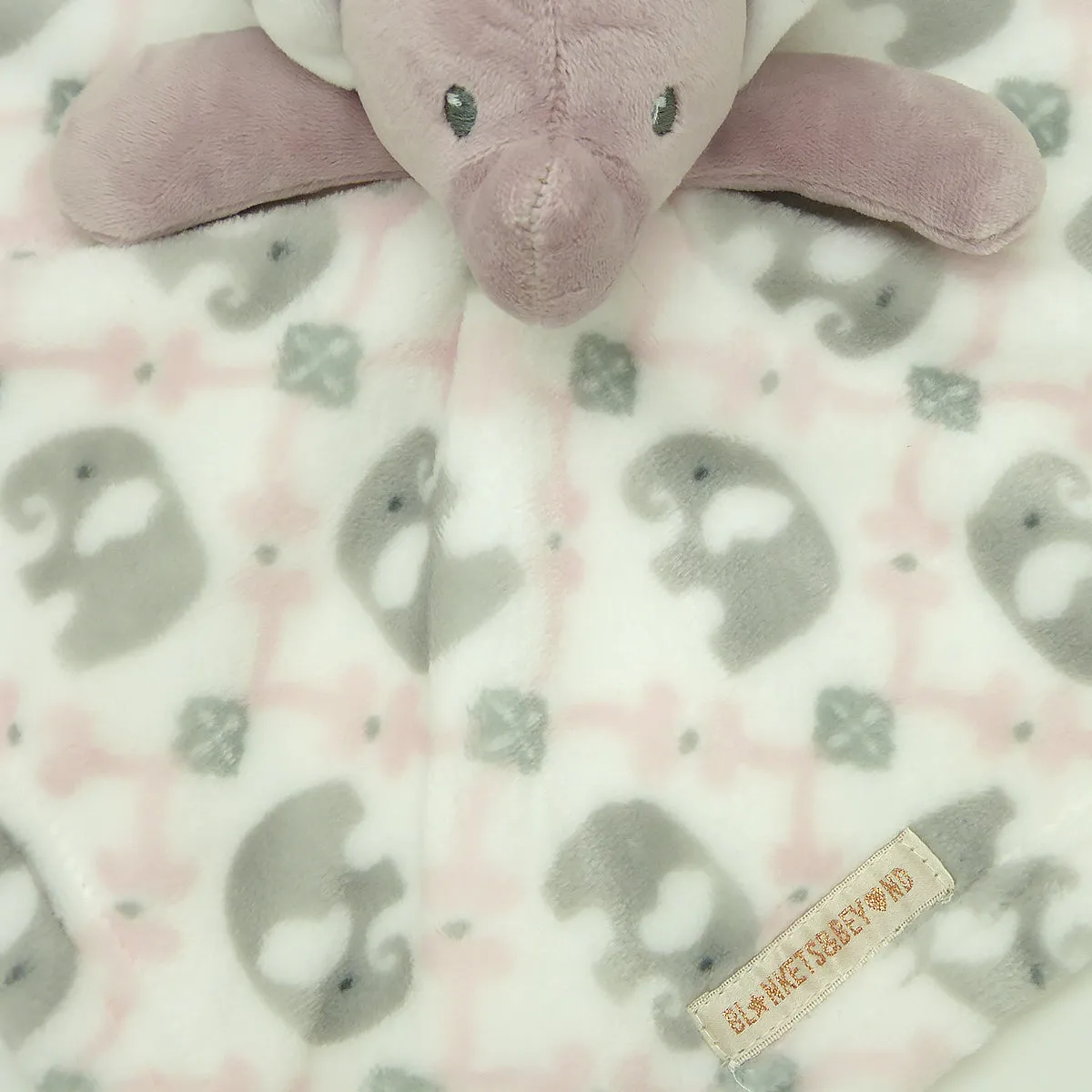 Blankets and Beyond Soft Pink Rose Elephant NUNU Baby Security Blanket