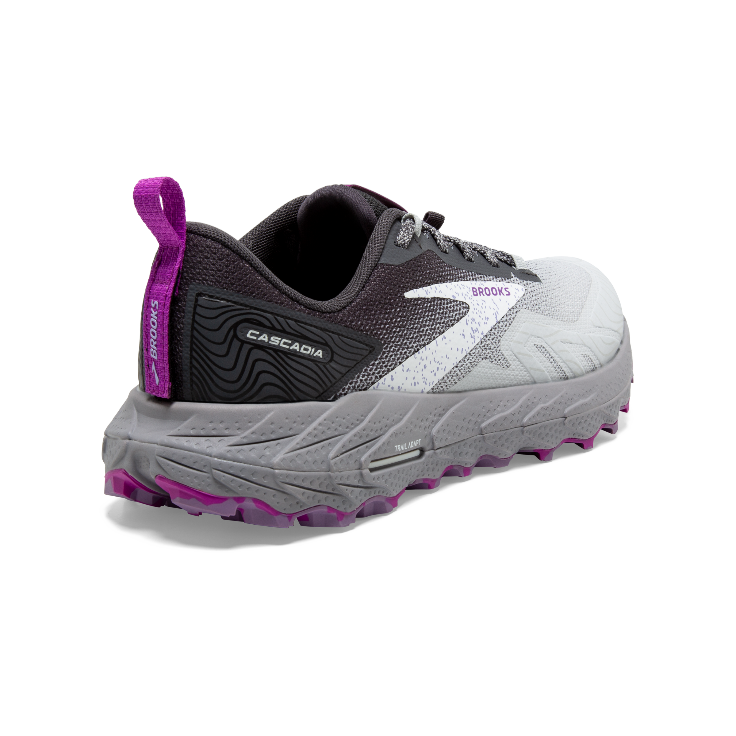 Brooks Cascadia 17 (D Width) - Oyster/Blackened Pearl/Purple (Womens)