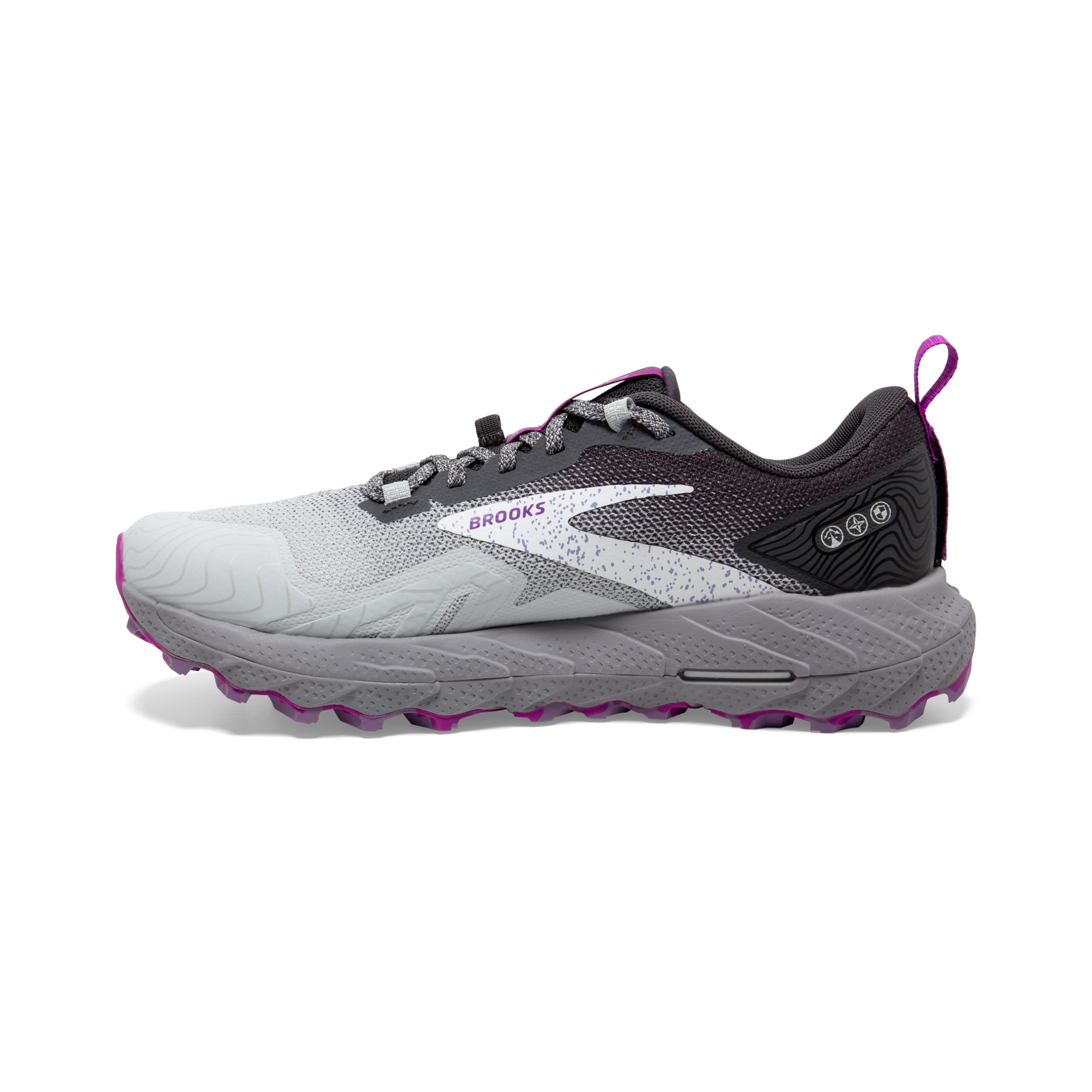 Brooks Cascadia 17 (D Width) - Oyster/Blackened Pearl/Purple (Womens)