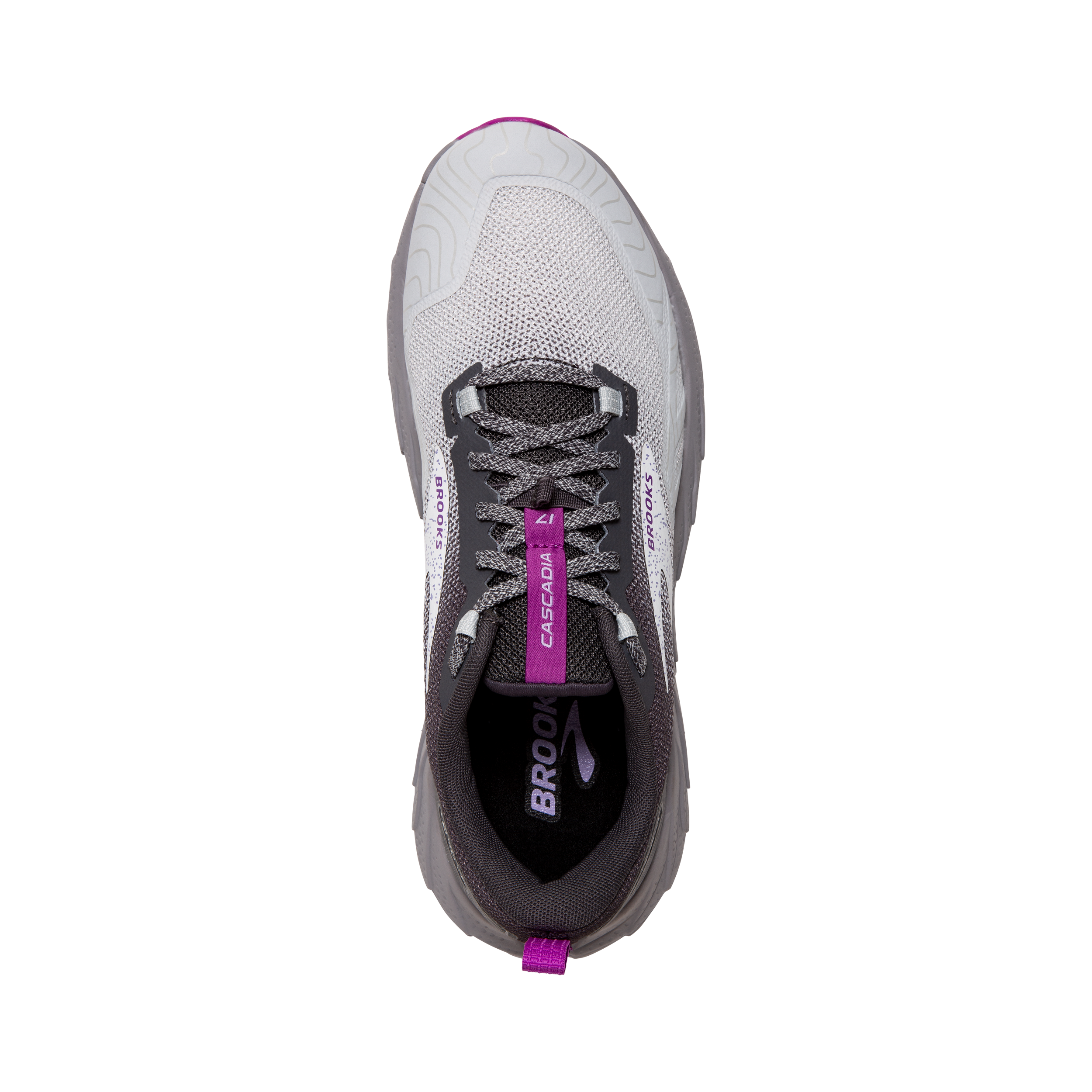 Brooks Cascadia 17 (D Width) - Oyster/Blackened Pearl/Purple (Womens)