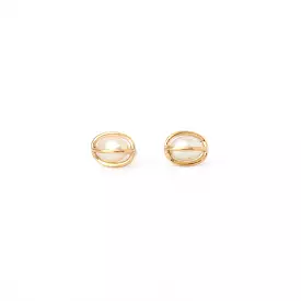 Caged Pearl Studs