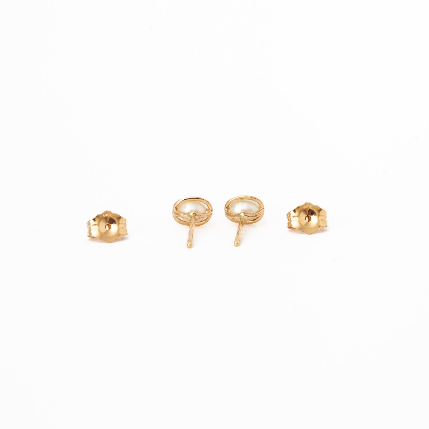 Caged Pearl Studs