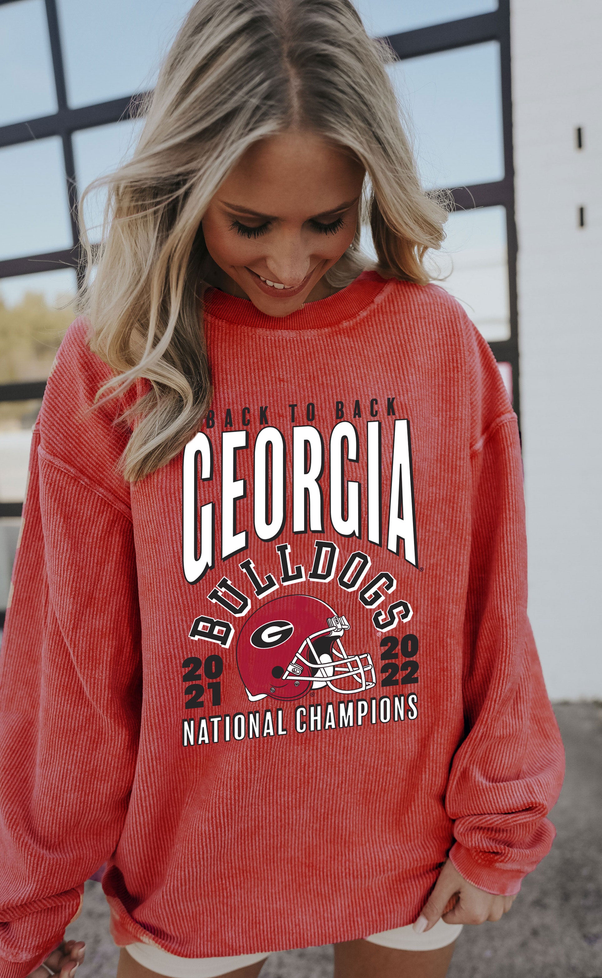 charlie southern: national champs corded sweatshirt - georgia