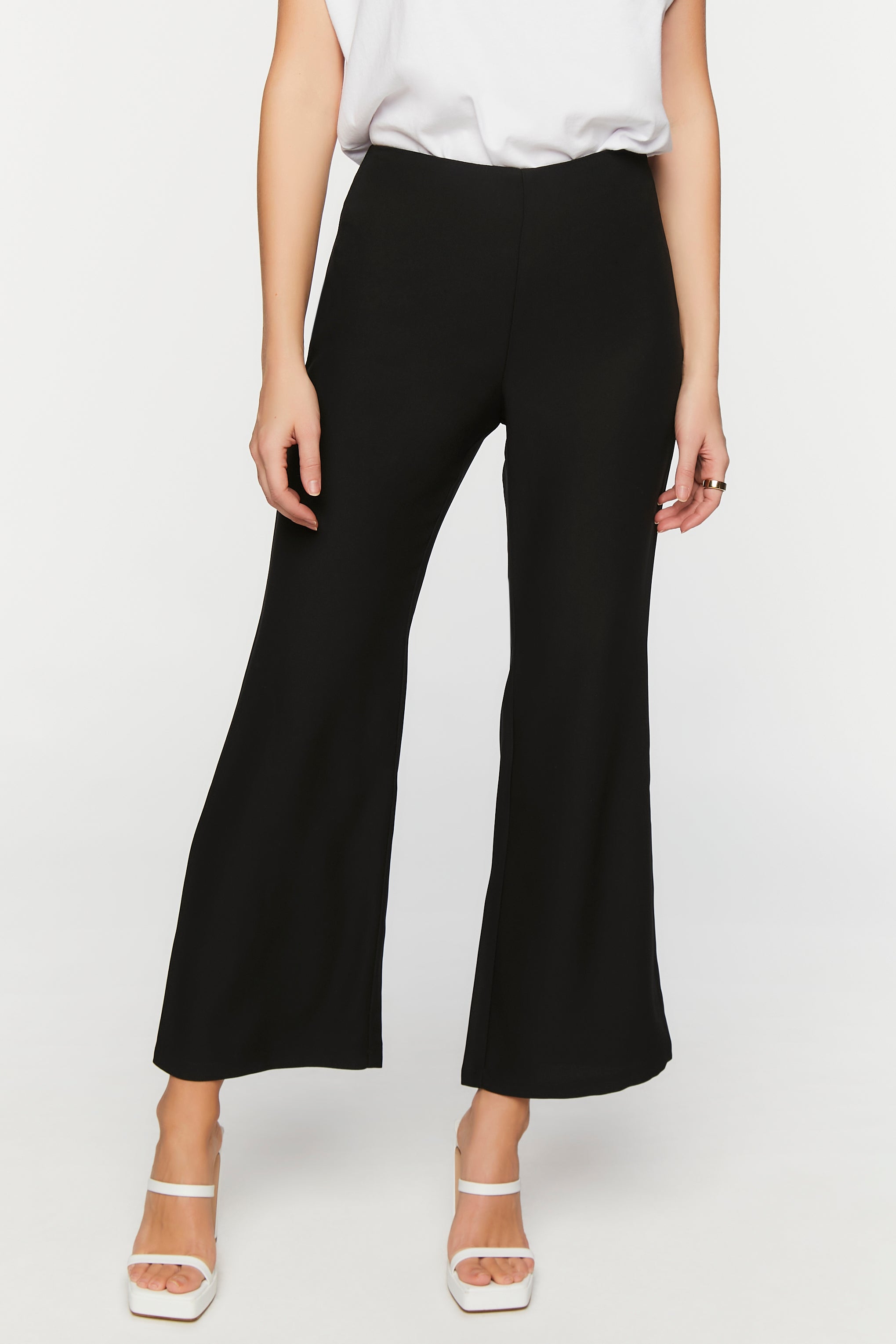 Crepe Flare-Leg Pants