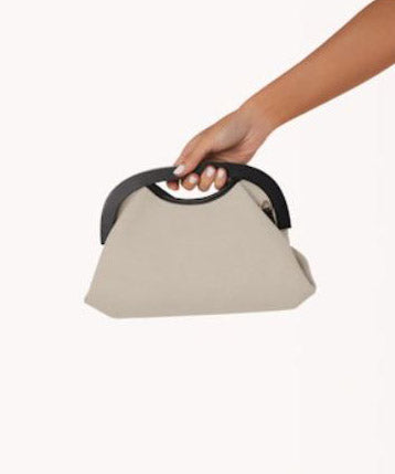 Dayzi Clutch Bag - Wheat Linen/Black