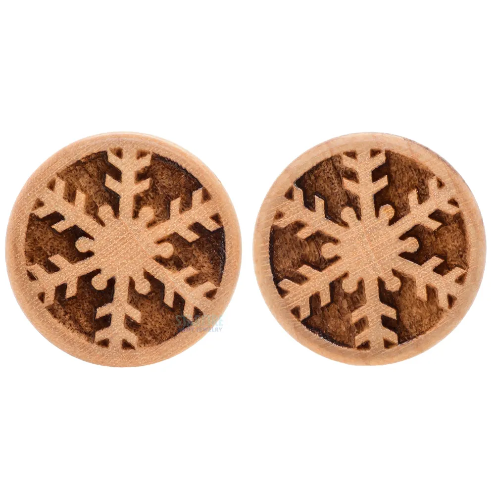 Diamond Flake Snowflake Wood Plugs