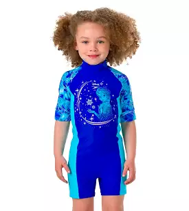 Disney Frozen All In One Suit Swimwear For Tot's - Blue & Turquoise