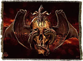 Dissent Skull Dragon Tapestry Blanket