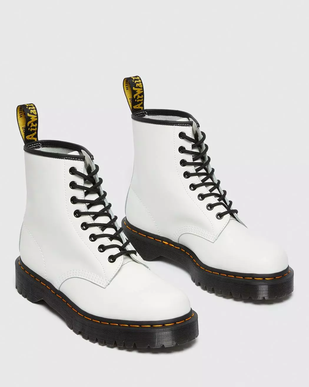 Dr Martens - 1460 Bex White Smooth Leather Platform Boots