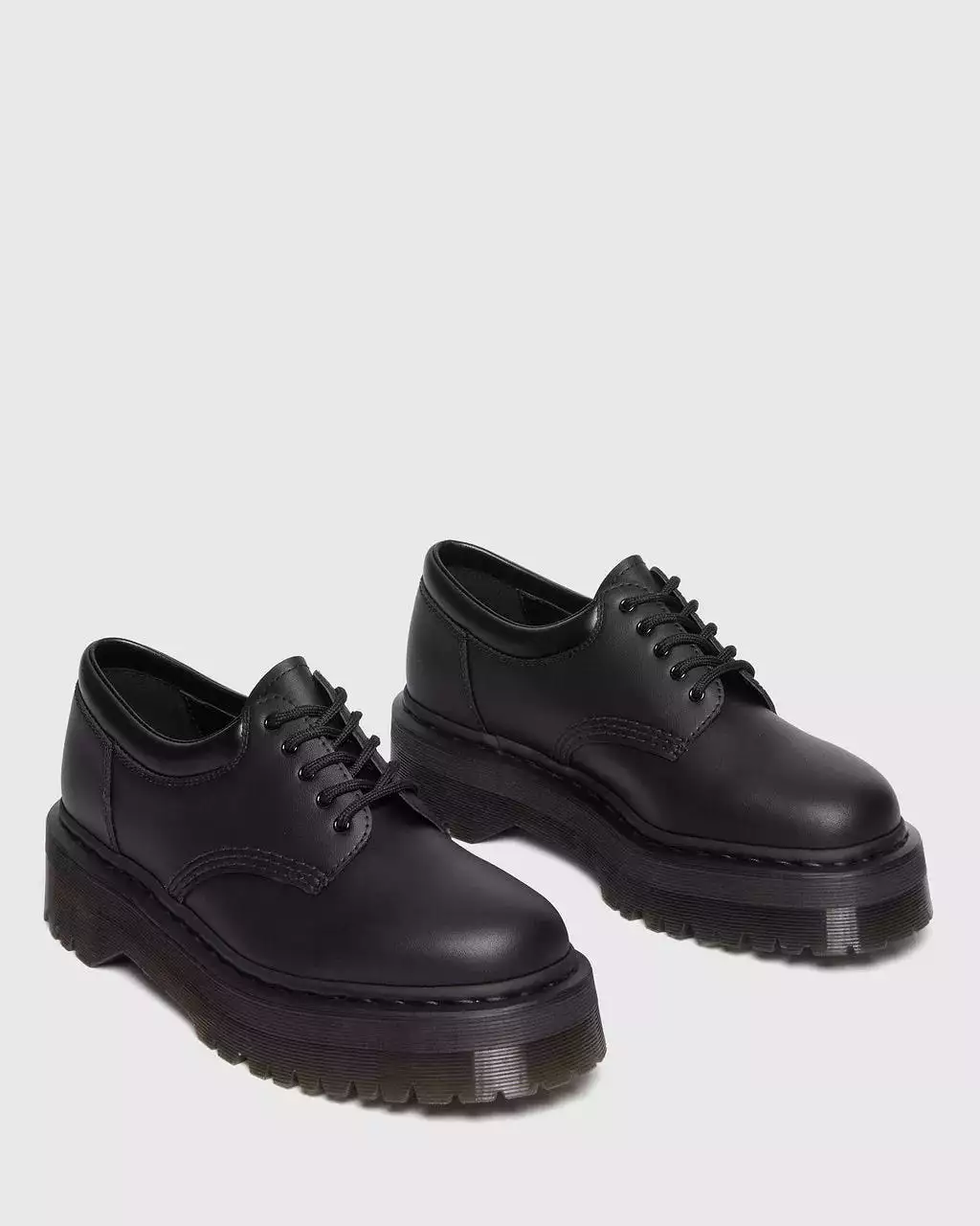 Dr Martens - Vegan 8053 Felix Quad Mono Black Platform Shoes 31176001