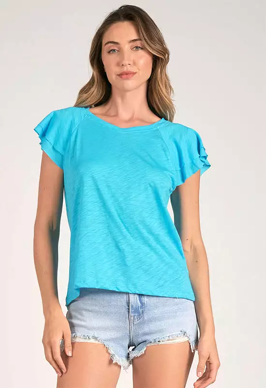 Elan - Flouncy Tee Turquoise