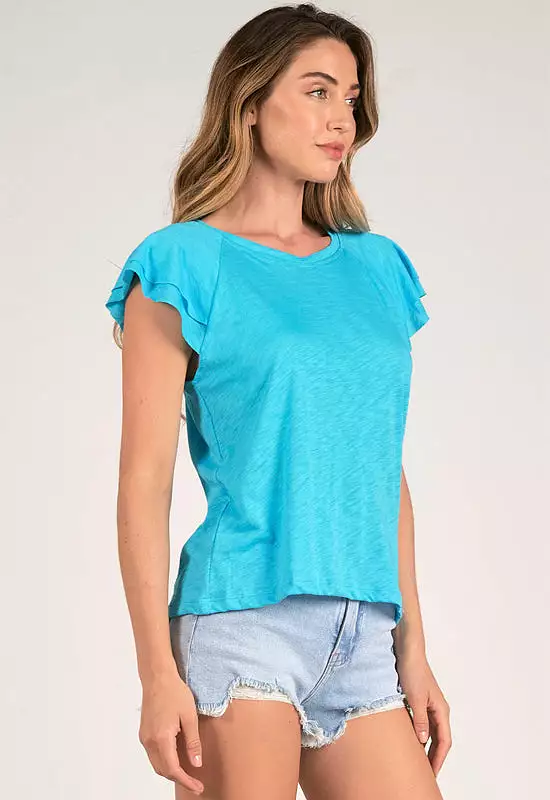 Elan - Flouncy Tee Turquoise