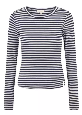 Esmé Studios Blossom Stripe LS T-shirt - Dark Sapphire