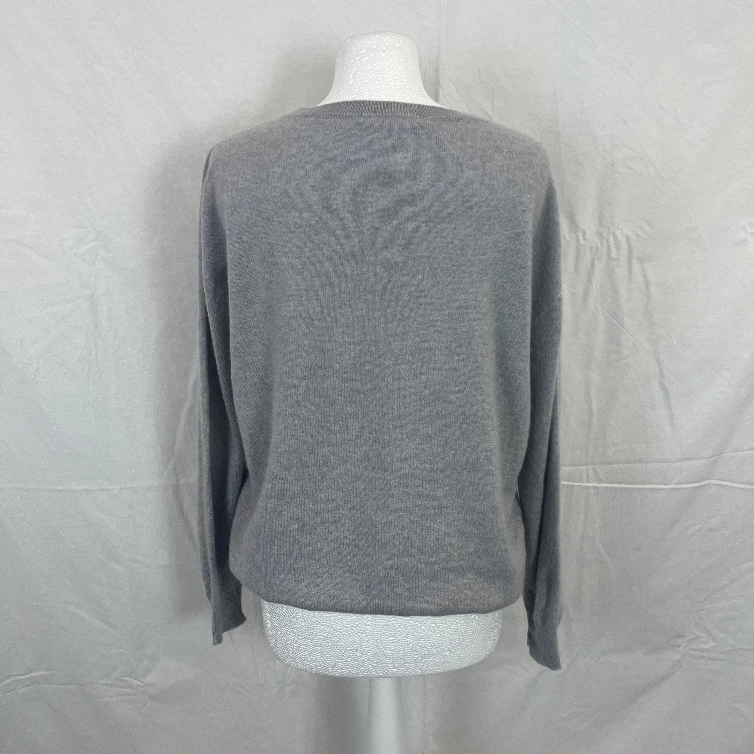 Fabiliana Filippi Pearl Grey S Initial Cashmere Sweater L