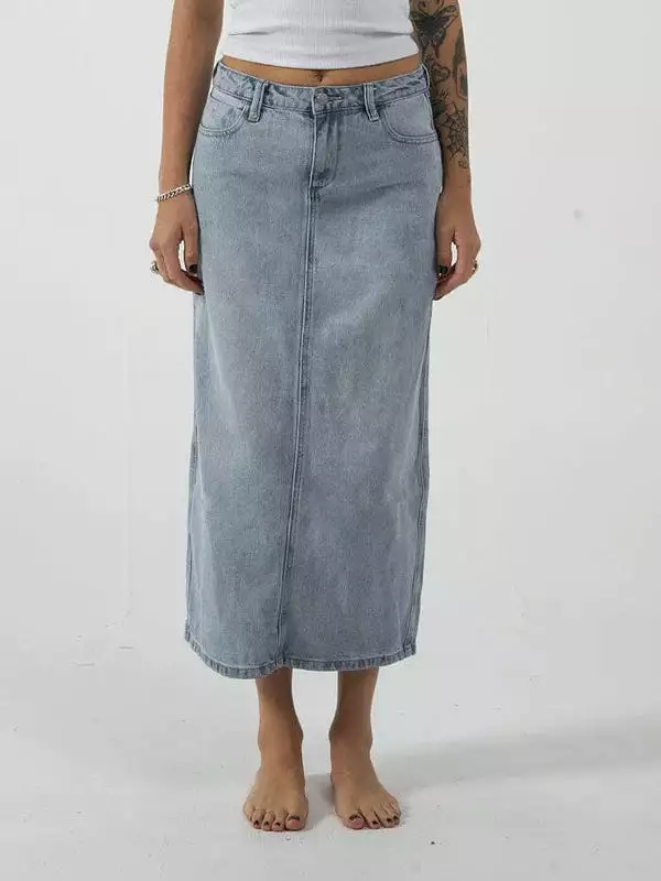 Frankie Denim Skirt - Ash Blue