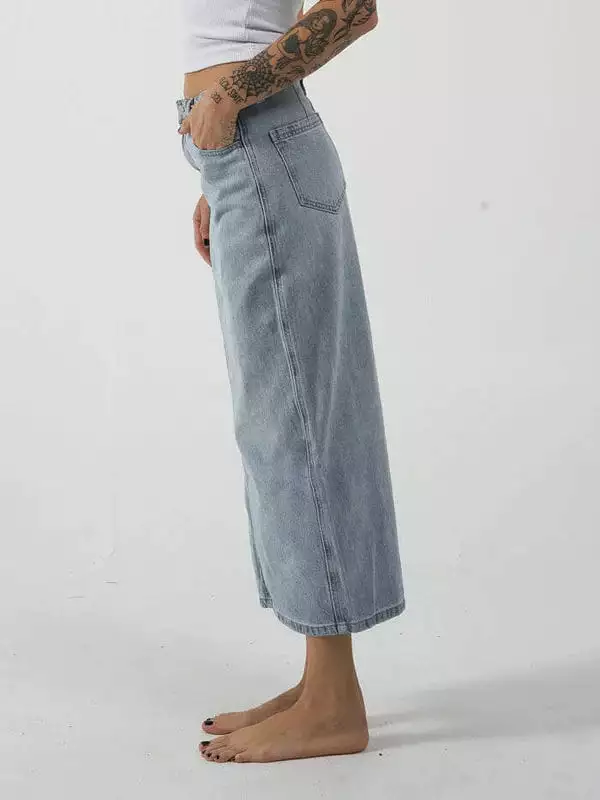 Frankie Denim Skirt - Ash Blue