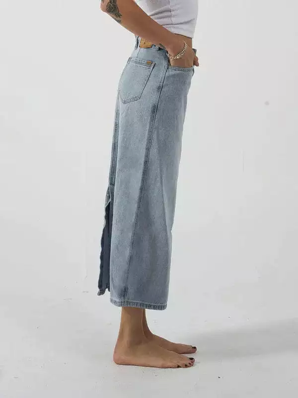 Frankie Denim Skirt - Ash Blue