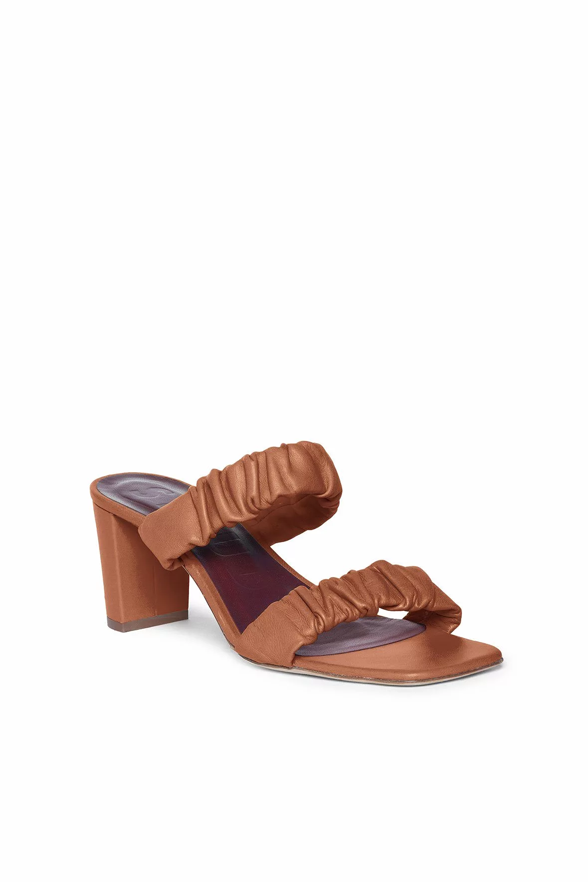 Frankie Ruched Sandal in Tan