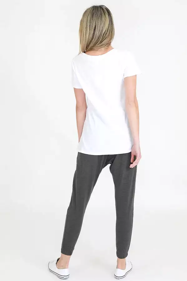 Frankie V Neck Tee - White