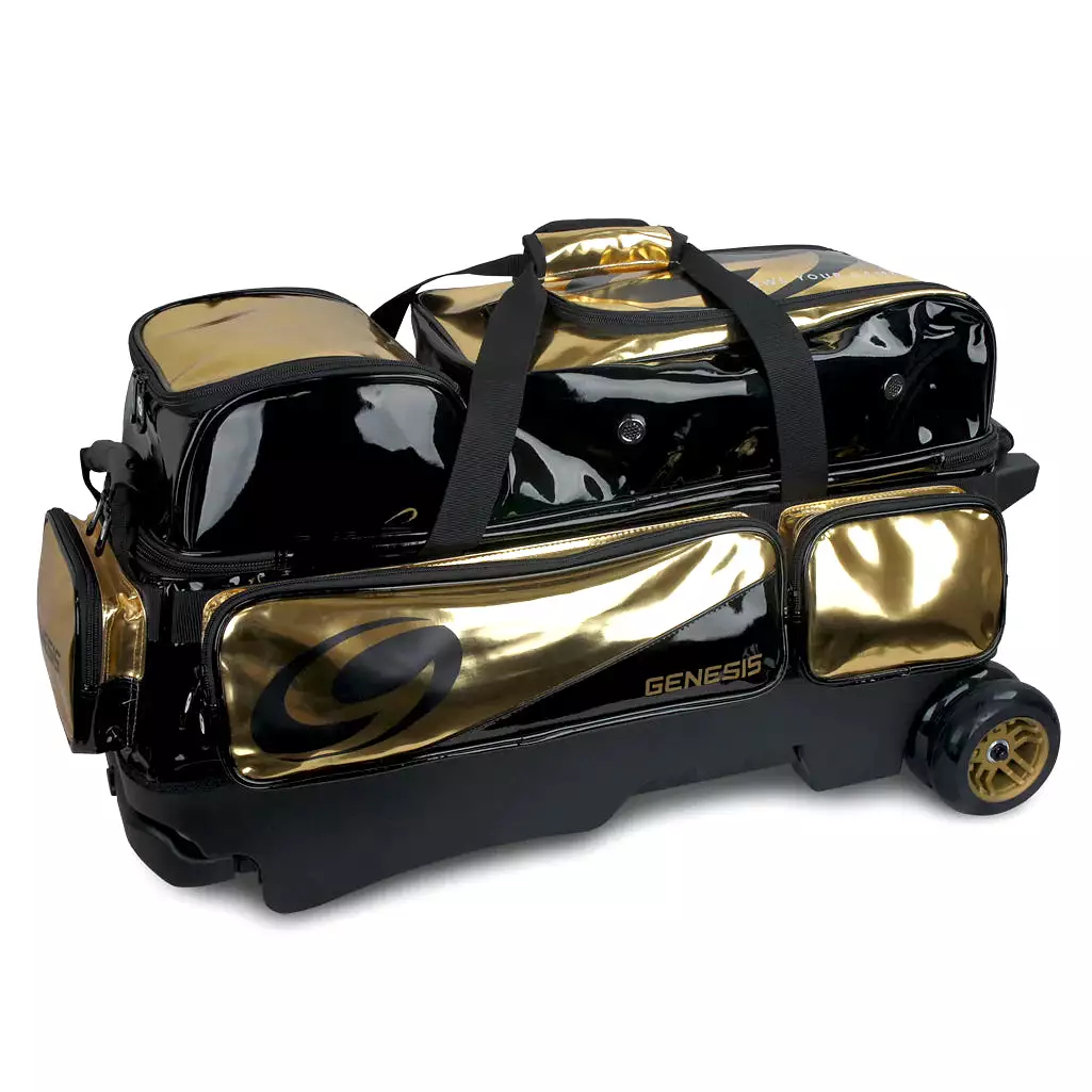 Genesis Dually 3 Ball Roller Black/Gold Bowling Bag