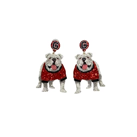 Georgia Dawg Glitter Earrings