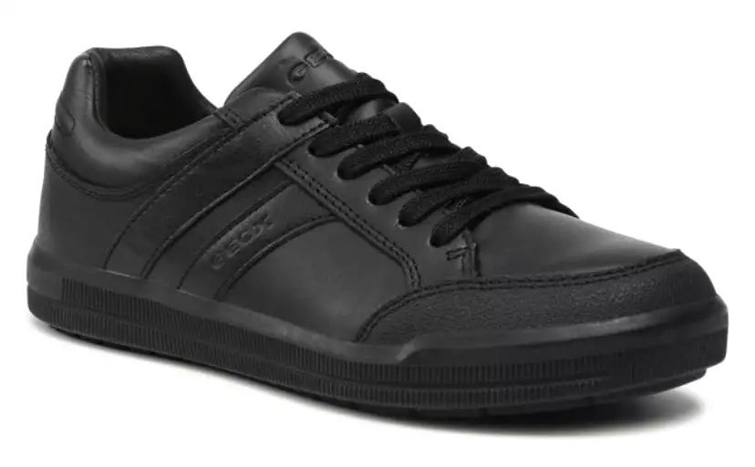 Geox Arzach Black Leather Lace-up  Sneakers