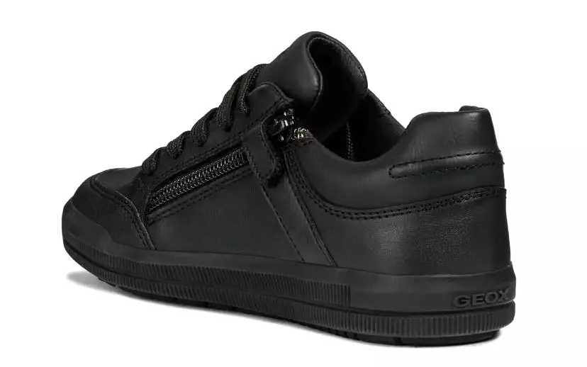 Geox Arzach Black Leather Lace-up  Sneakers