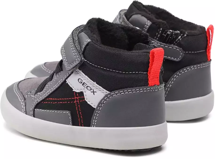 Geox Baby Gisli Black/Grey Hightop Sneakers