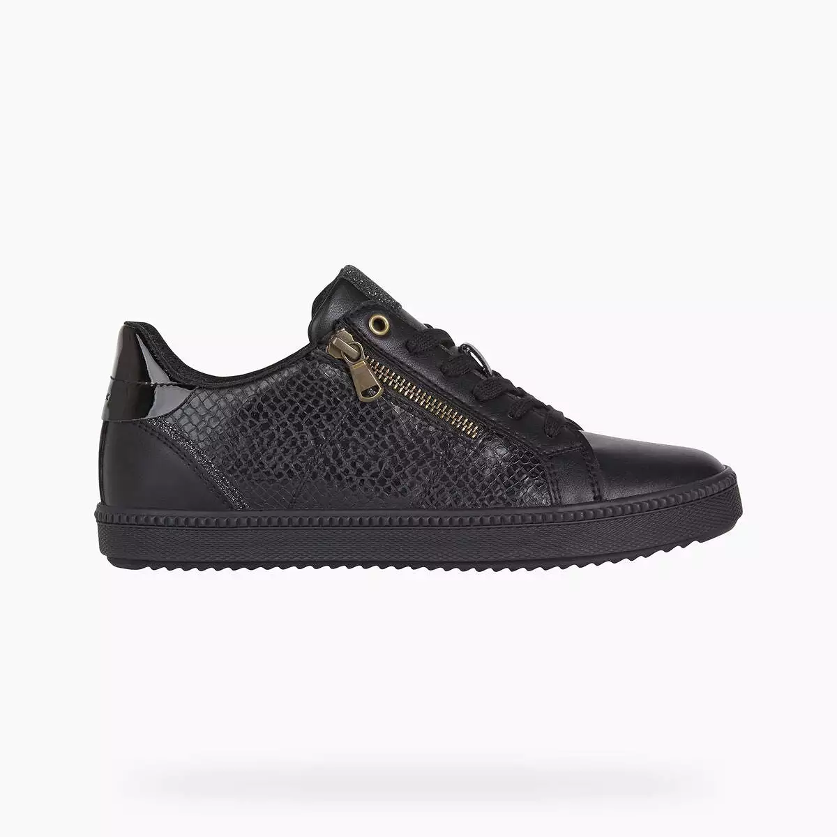 Geox Blomiee Black Side Zipper Sneakers