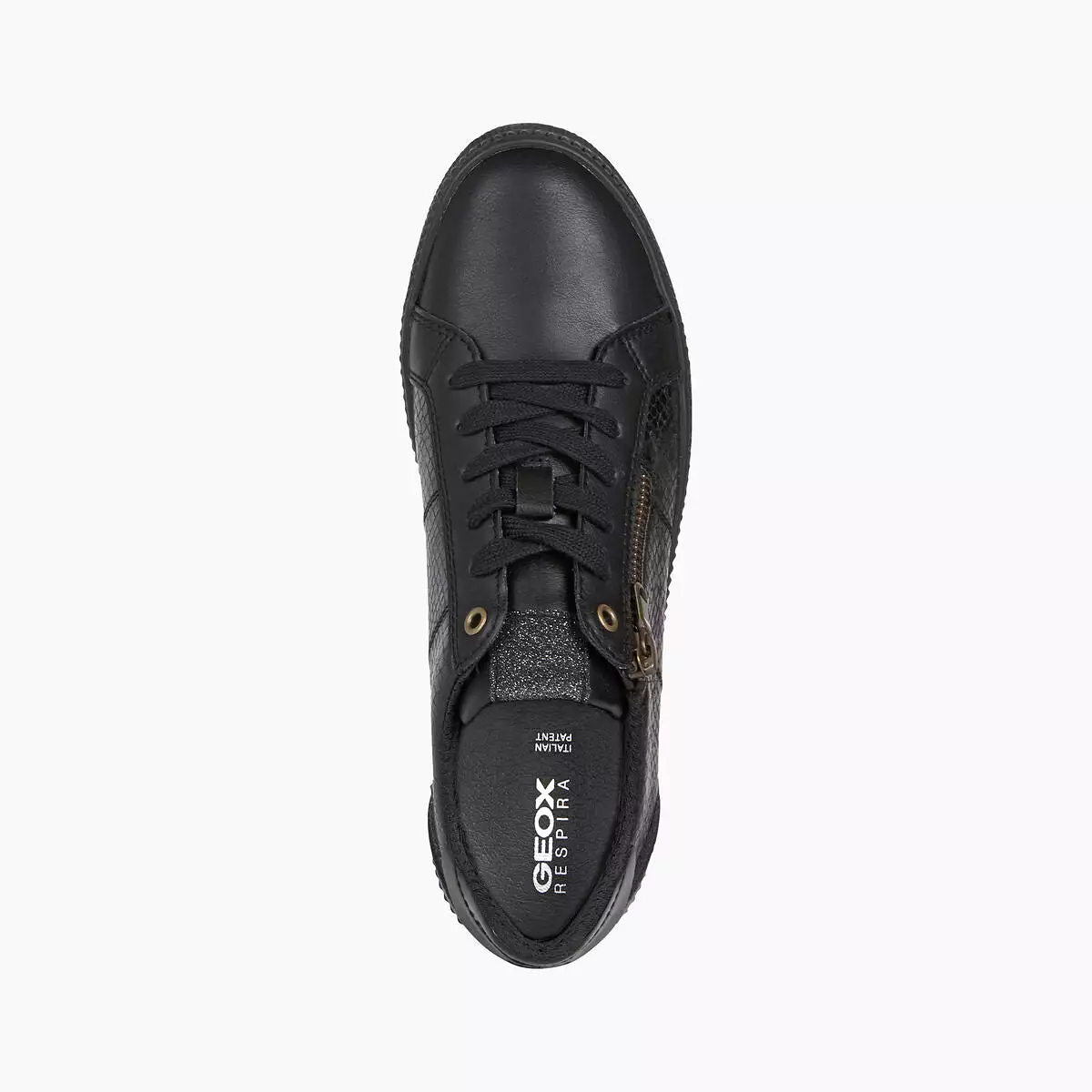 Geox Blomiee Black Side Zipper Sneakers