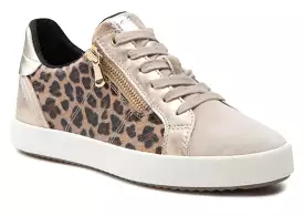 Geox Blomiee Camel Taupe Side Zipper Sneakers