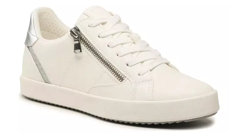 Geox Blomiee White Side Zipper Sneakers