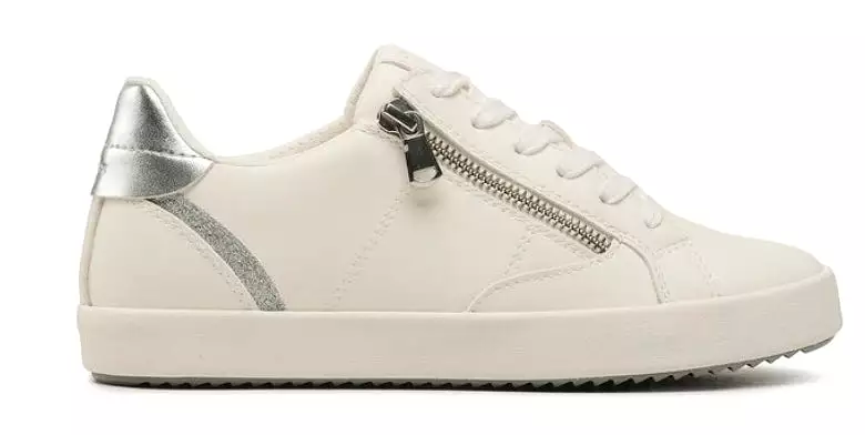 Geox Blomiee White Side Zipper Sneakers