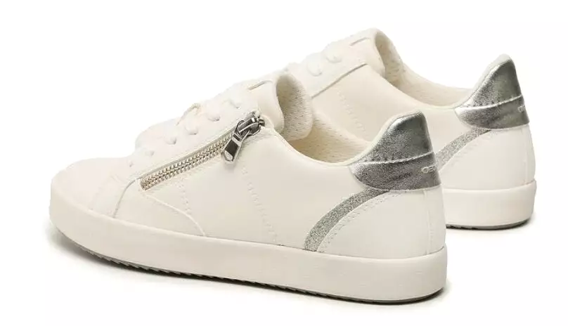 Geox Blomiee White Side Zipper Sneakers