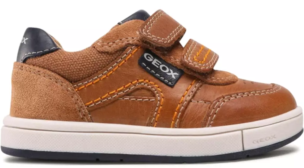 Geox Caramel Navy Double Velcro Sneakers