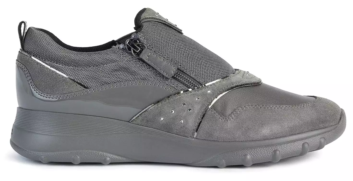 Geox D Zosma B Womens Leather Zip Fastening Trainer