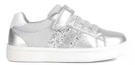 Geox DJ Rock Girls Silver Velcro Laces Design Sneakers