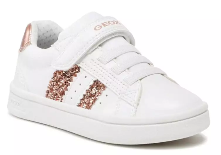 Geox DJ Rock White Rose Gold Sneakers