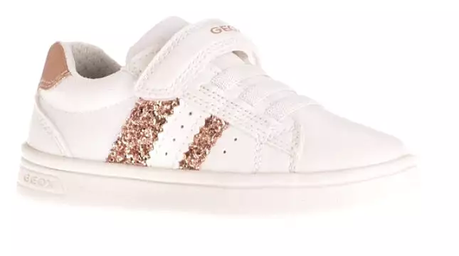 Geox DJ Rock White Rose Gold Sneakers