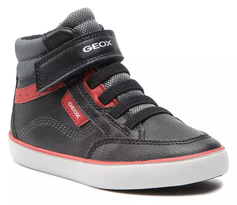 Geox Gisli Black Red Hightop Sneakers