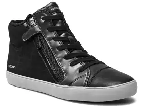 Geox Gisli Black Silver Hightop Sneakers