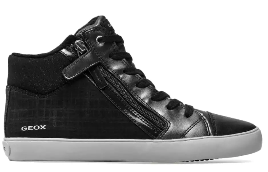 Geox Gisli Black Silver Hightop Sneakers