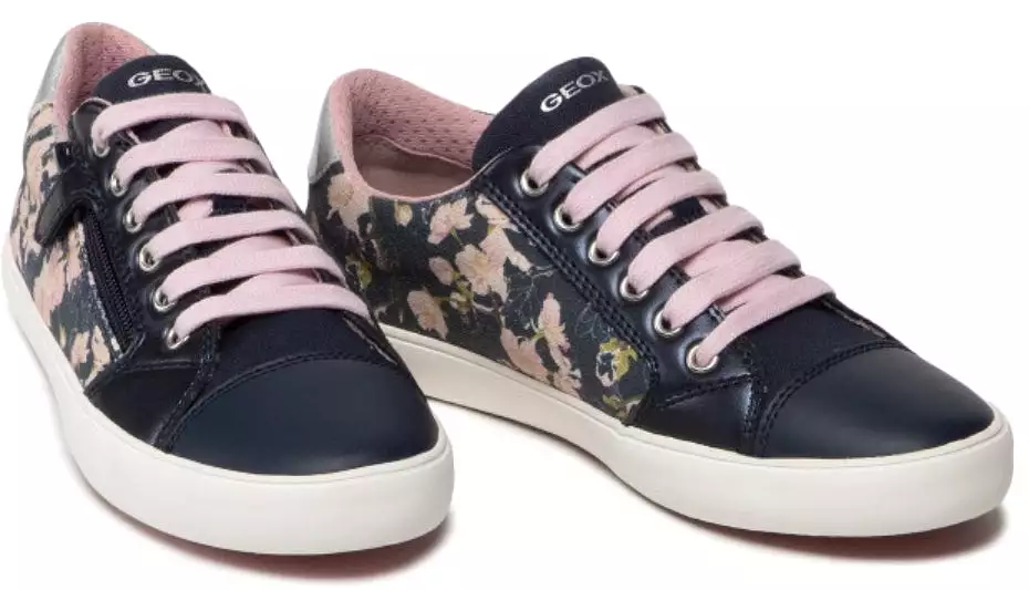 Geox Gisli Navy Pink Floral Sneakers