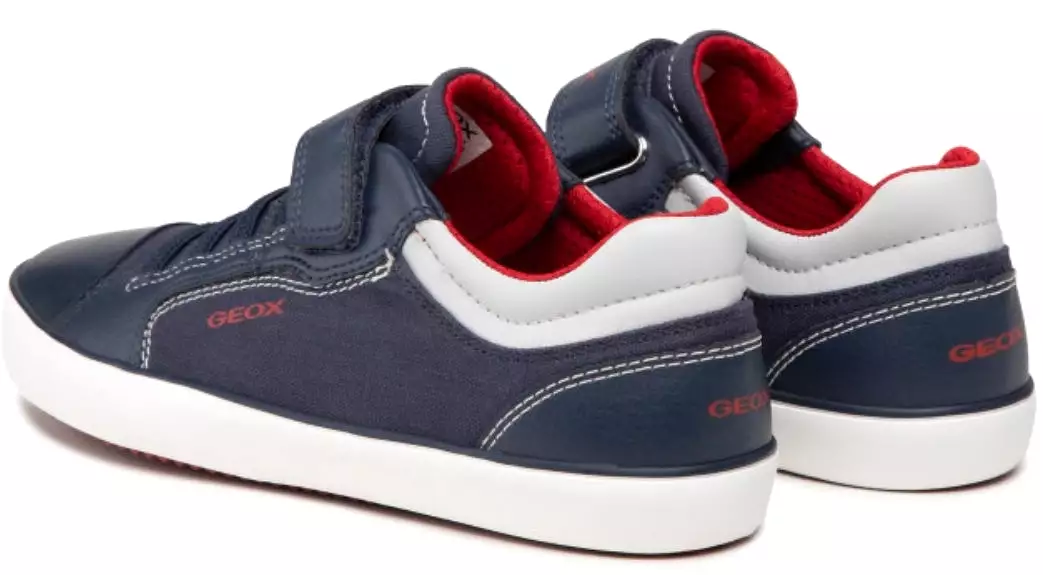 Geox Gisli Navy Red Velcro Sneakers